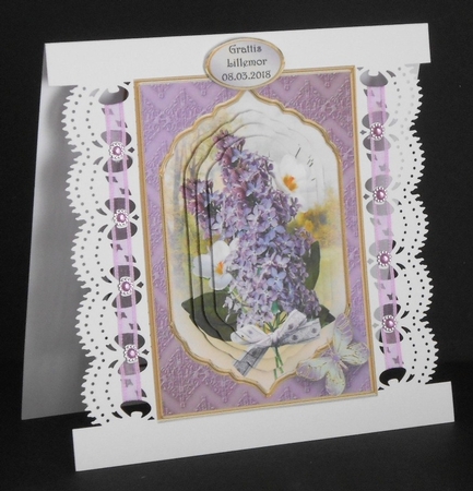 Lilac Posy Fancy Pyramid Card by Joan Prince