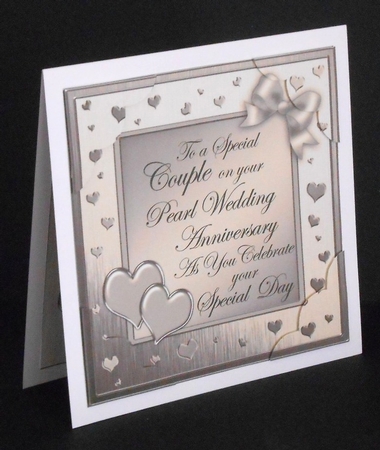 8x8 Pearl Wedding Anniversary Scalloped Corner by Joan Prince