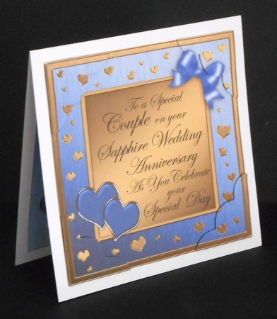 8x8 Sapphire Wedding Anniversary Scalloped Corner by Joan Prince