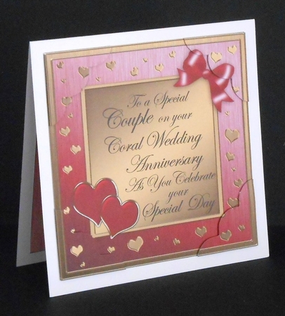 8x8 Coral Wedding Anniversary Scalloped Corner by Joan Prince