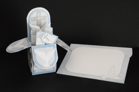 Pop Up Box Card - Boy's Christening by Joan Prince