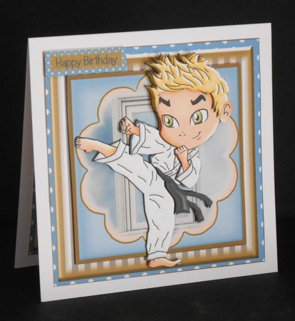 Martial Arts Boy Card Front Kit by Joan Prince