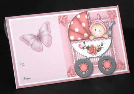 Baby Girl in Pram Money Wallet by Joan Prince