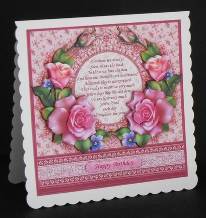 Pink Spring Rose & Verse 8x8 Mini Kit & Decoupage by Joan Prince