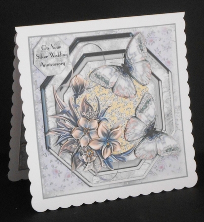 Wedding Anniversary Butterflies Card Front Kit by Joan Prince