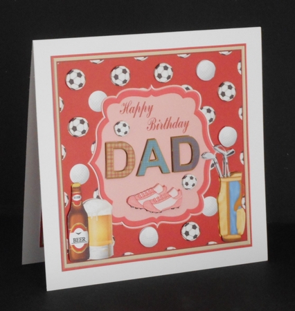 Happy Birthday Dad Decoupage Topper 1 by Joan Prince