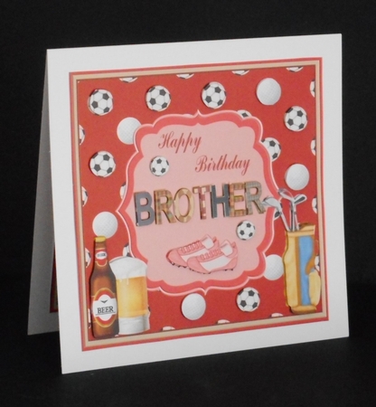 Happy Birthday Brother Decoupage Topper 1 by Joan Prince