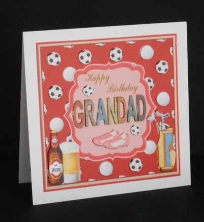 Happy Birthday Grandad Decoupage Topper 1 by Joan Prince