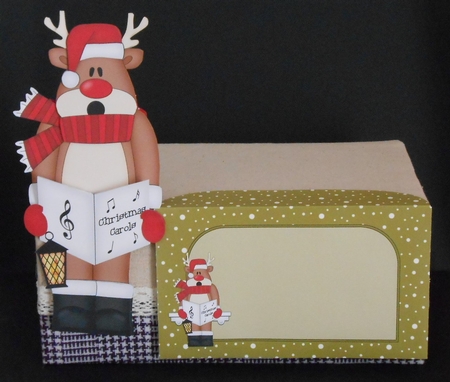3D on the Shelf Card Kit - Christmas Carol Singing Rudolph by Joan Prince