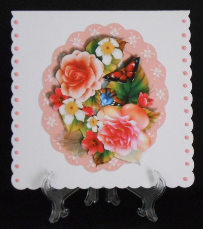 Beautiful Begonias on a Scalloped Frame  by Joan Prince