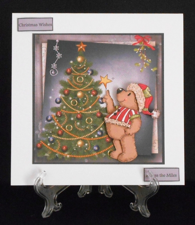 Catch a Falling Star Bear 7x7 Card with Decoupage by Joan Prince