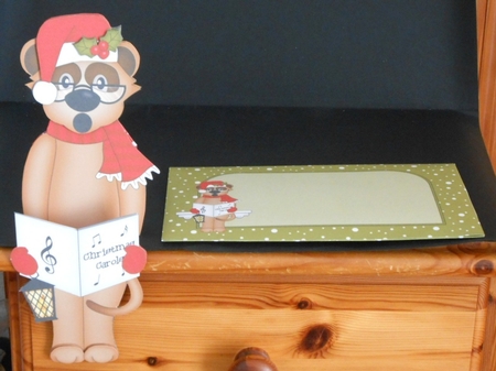 3D on the Shelf Card Kit - Christmas Carol Singing Meerkat by Joan Prince