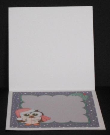 8 x 8 Christmas Carol Singing Little Hoot Owl Insert by Joan Prince