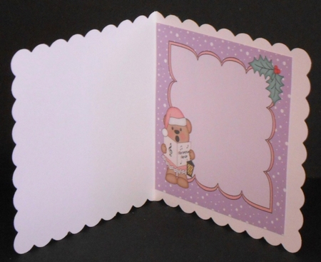 8 x 8 Christmas Carol Singing Livvy Bear Insert by Joan Prince