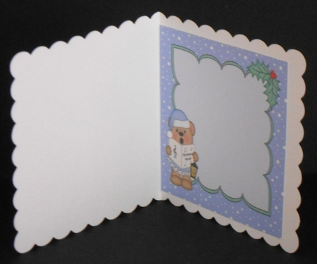 8 x 8 Christmas Carol Singing Livvy Bear Insert by Joan Prince