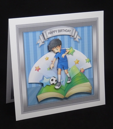 Boy Playing Football 8in x 8in Decoupage Mini Kit by Joan Prince