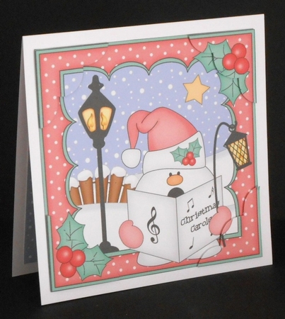 8x8 Christmas Carol Singing Snowball Sam by Joan Prince