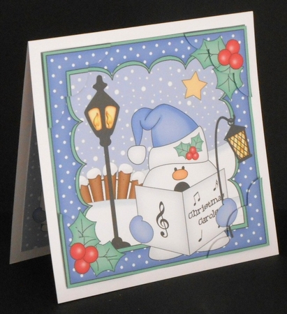 8x8 Christmas Carol Singing Snowball Sam by Joan Prince