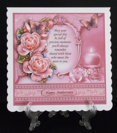 All Occasions Verse & Dusky Pink Roses 8x8 Decoupage Mini Ki by Joan Prince