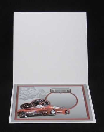 Red Ferrari Car on a Steel Surface 8x8 Decoupage Mini Kit by Joan Prince