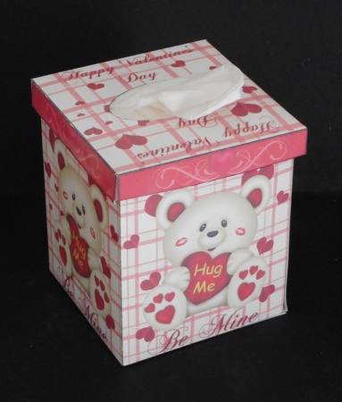 Valentine Hearts & Bears Tissue Box Cover by Joan Prince
