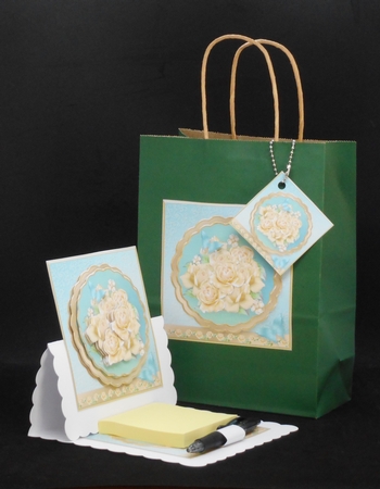 Cream Roses Stacked Layer Card Mini Kit by Joan Prince