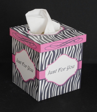 Monogram Zebra Tissue Box Cover Kleenex by Joan Prince
