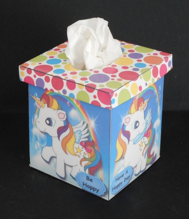 Happy Lil Unicorns 2 Tissue Box Cover Holder by Joan Prince