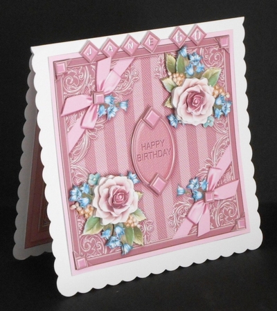 Lilac Roses with Metallic Corners 8x8 Decoupage Mini Kit by Joan Prince