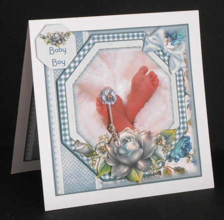 Those Tiny Feet Boy Card Front Kit by Joan Prince