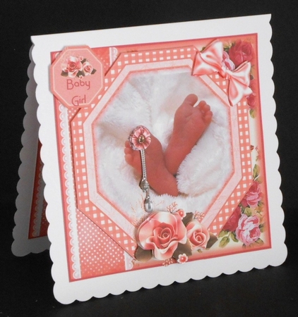 Those Tiny Feet Baby Girl Card Front Kit by Joan Prince