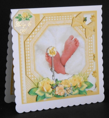 Those Tiny Feet New Baby Card Front Kit by Joan Prince