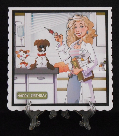 Vet Dudess Blonde 8x8 Quick Card by Joan Prince