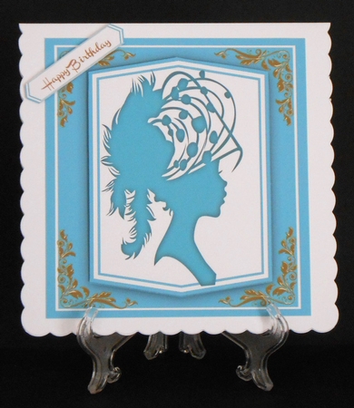 Beautiful Silhouette Lady in Sea Blue  by Joan Prince