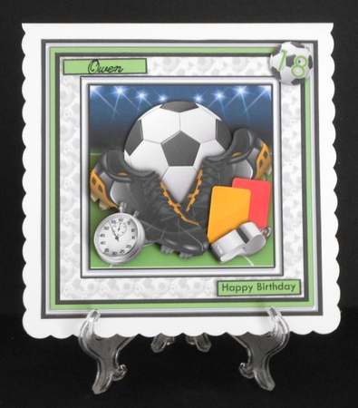 Football Soccer Equipment 8x8 Decoupage Mini Kit with Ages by Joan Prince