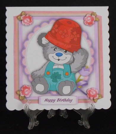 Fluffy Bear in His Flowerpot Hat  by Joan Prince