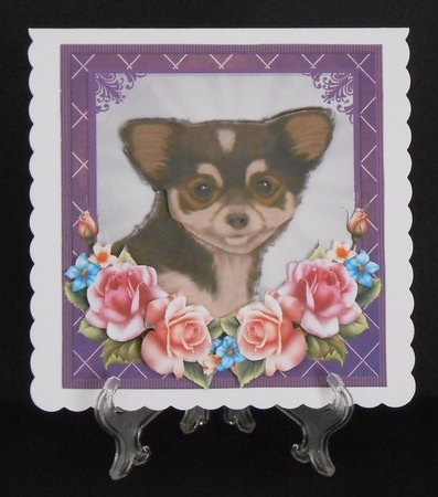 Chihuhua with Summer Roses 8x8 Mini Kit by Joan Prince