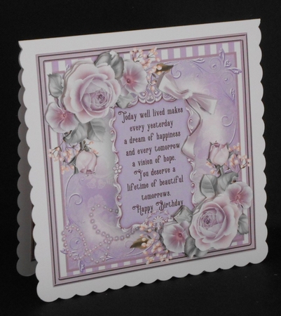 Lilac Rose Verse Card Front Kit by Joan Prince