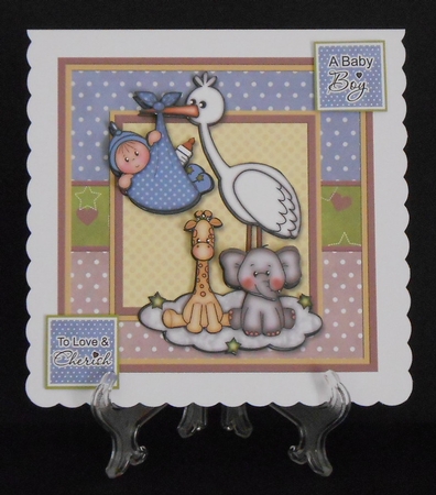 New Baby Boy Stork Mini Kit by Joan Prince