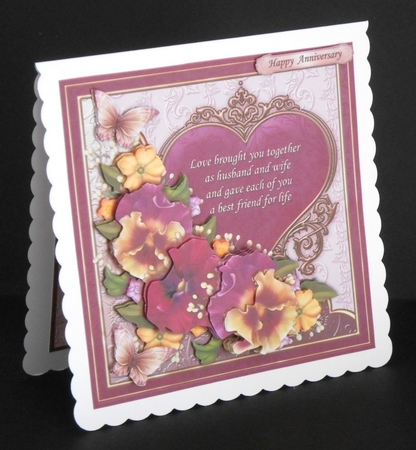 Pansy Heart & Verse for Wedding or Anniversary 8x8 Mini Kit by Joan Prince