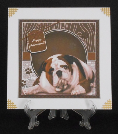 Luv My Bulldog 7x7 Card Front by Joan Prince