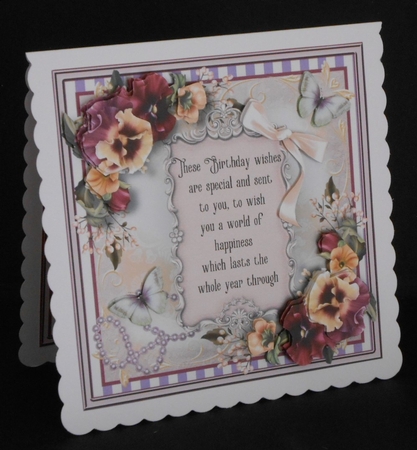 Pansy Verse Card Front Kit by Joan Prince