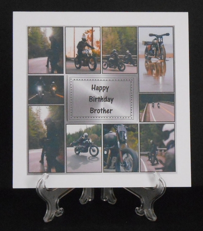 Biker Bike Motorbike Photo Collage Card Mini Kit by Joan Prince