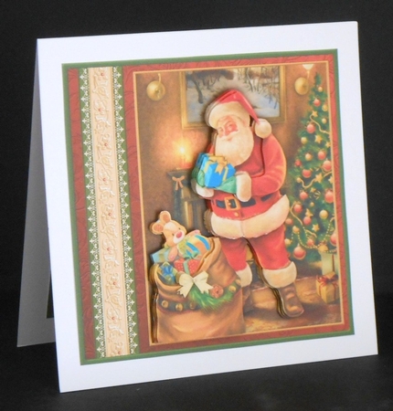 Traditional Santa 8x8 Christmas Decoupage Mini Kit by Joan Prince