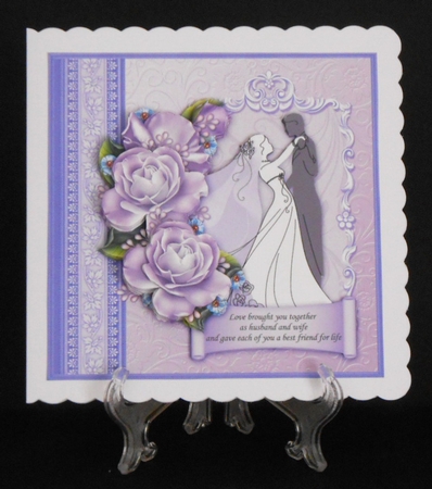 BRIDE & GROOM 1ST DANCE Wedding Day Lilac 8x8 Decoupage Mini Kit by Joan Prince