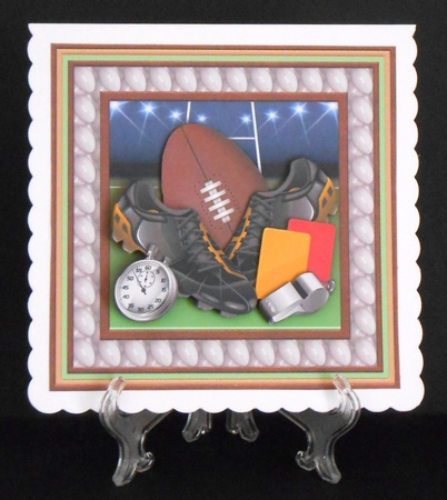 Rugby Equipment 8x8 Decoupage Mini Kit with Ages by Joan Prince