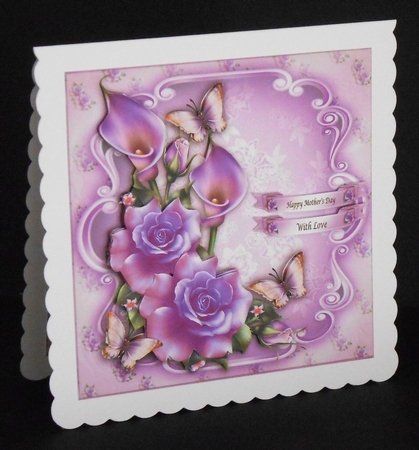Purple Roses with Callas Card Mini Kit by Joan Prince