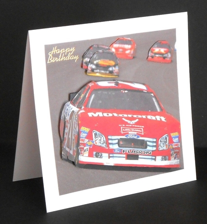Sport - Racing Car - 3D Decoupage + Insert & Tag by Joan Prince