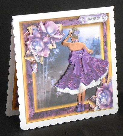 The Purple Rose Dress Card Front Kit by Joan Prince