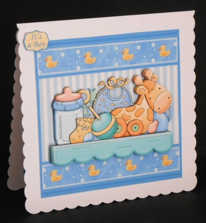 BABY BOY SHELF 7.5 New Baby Decoupage Mini Kit by Joan Prince